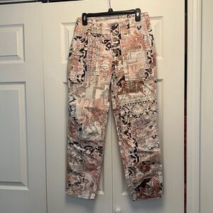 Pilcro Anthropologie Pink/Navy The Wanderer Pants size 26